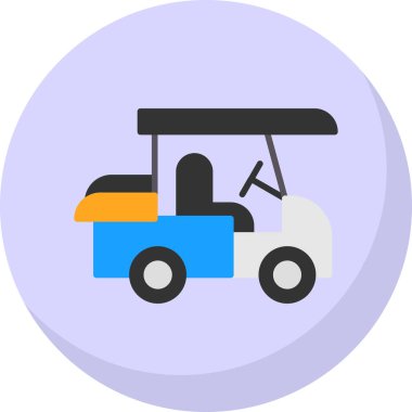 Golf Arabası simgesinin vektör illüstrasyonu