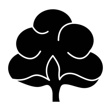 Pamuk çiçek simgesinin vektör illüstrasyonu 