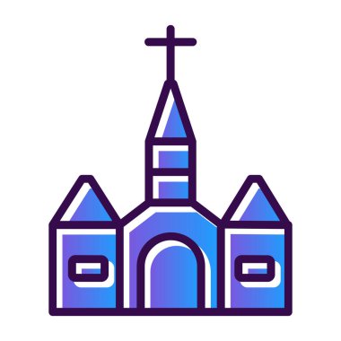 Katedral. Web simgesi basit illüstrasyon