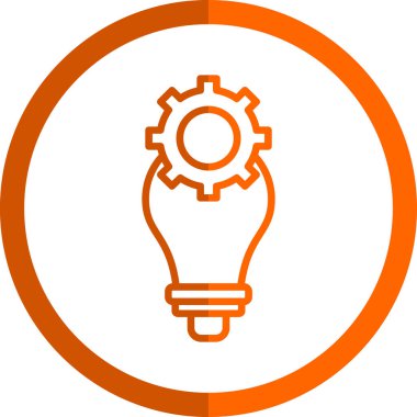 Dişli simgesi olan ampul, vektör illüstrasyon grafik tasarımı