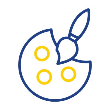 Palet ve boya fırçası. Web simgesi resmedilmesi basit illüstrasyon