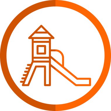 Bir salıncak simgesi ile bir oyun alanının vektör illüstrasyonu