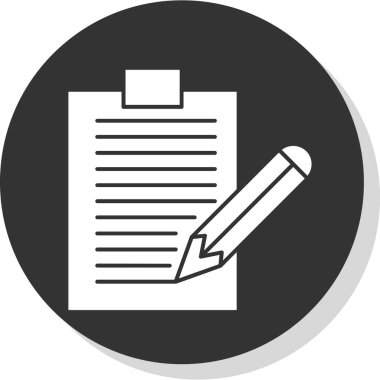 Kalem simgeli defter, vektör illüstrasyonlu basit tasarım