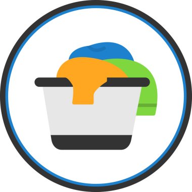 çamaşır sepeti vektör çizimi tasarımı