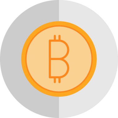 Bitcoin simgesi. Web için basit kripto para birimi vektör simgeleri çizimi