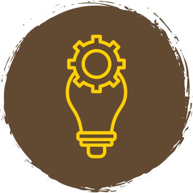 Dişli simgesi olan ampul, vektör illüstrasyon grafik tasarımı