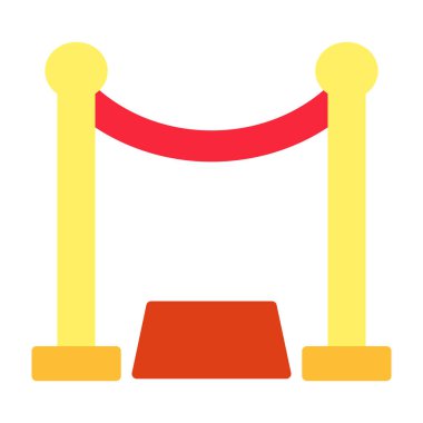 Beyaz arkaplanda, kırmızı ve sarı çizgili vektör simgesi