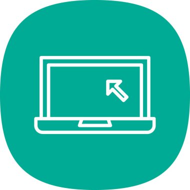 Basit dizüstü bilgisayar simgesi, vektör illüstrasyonu