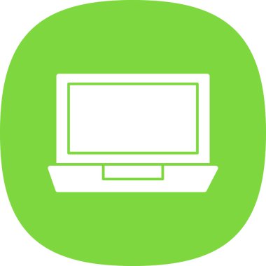 Basit dizüstü bilgisayar simgesi, vektör illüstrasyonu