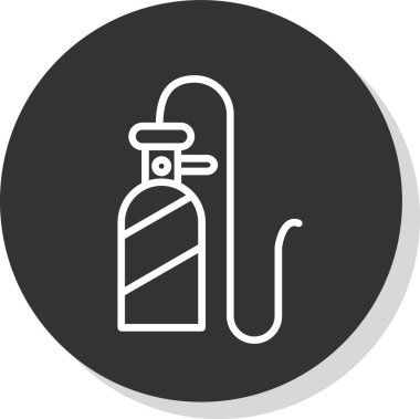 Oksijen tankı simge basit tasarım illüstrasyonunu özetledi