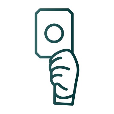 Bir kredi kartı tutuyor.