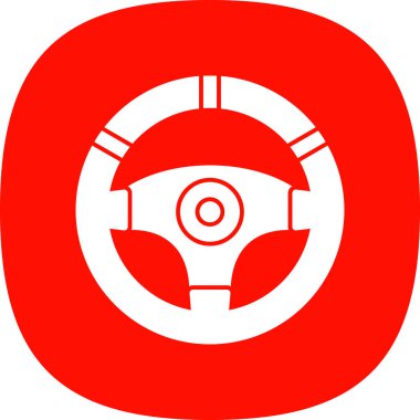 araba direksiyonunun düz simgesi, vektör resimli 