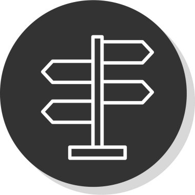 Yön, işaret direği simgesi. Basit vektör illüstrasyonu