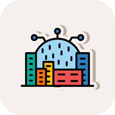 Modern yapı simgesinin vektör illüstrasyonu