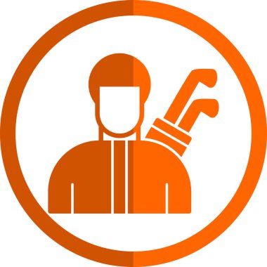 Golfçü web simgesi, vektör illüstrasyonu 