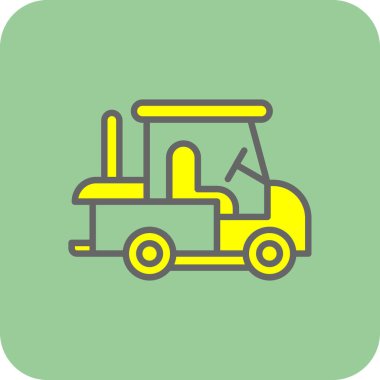 Golf Arabası simgesinin vektör illüstrasyonu