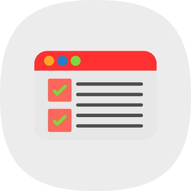 Kontrol Listesi Düz Vektör Simgesi