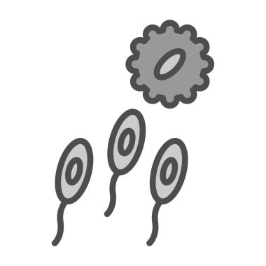 Siyahlı sperm ikonu. Beyaz arkaplanda izole vektör illüstrasyonu