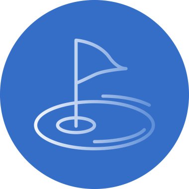 düz Golf bayrağı simgesi, vektör illüstrasyonu