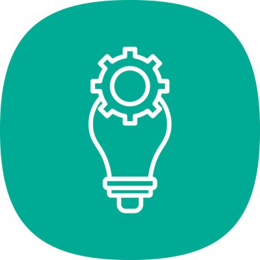 Dişli simgesi olan ampul, vektör illüstrasyon grafik tasarımı