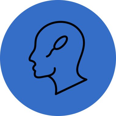 man baş simgesi vektör illüstrasyonu