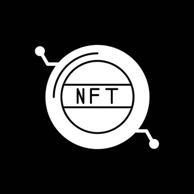 Siyah arkaplanda nft vektör simgesi. vektör logo ft simgesi simgesi