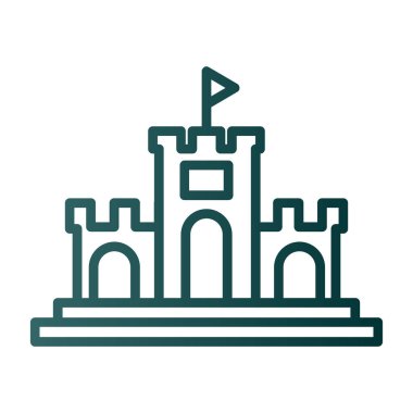 Kumdan kale simgesi, vektör illüstrasyonu basit tasarım