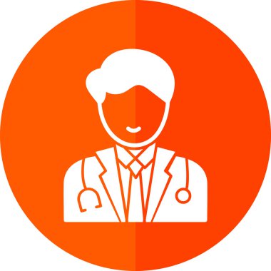 kırmızı doktor simgesi vektör illüstrasyonu basit tasarım