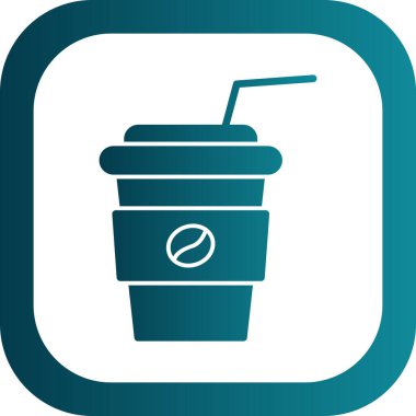 Saman içen kağıt kahve fincanı. Kafe logosu. Vektör.