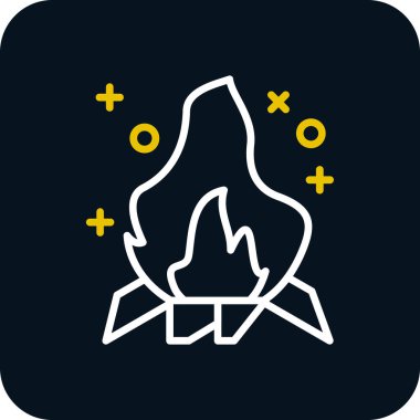 Şenlik ateşi. Web simgesi basit tasarım