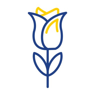 Basit düz lale çiçeği vektör çizimi 