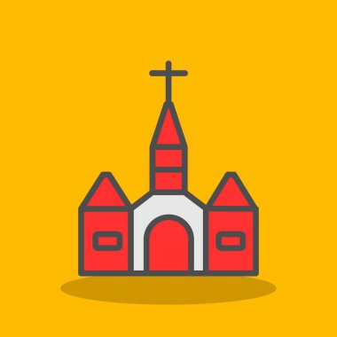 Katedral. Web simgesi basit illüstrasyon