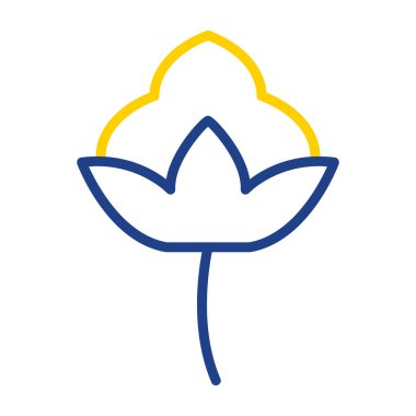 Pamuk çiçek simgesinin vektör illüstrasyonu 