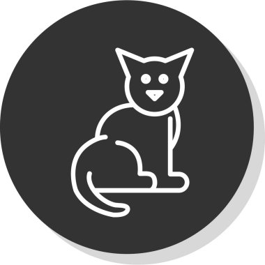 Kedi. Web simgesi vektör illüstrasyonu