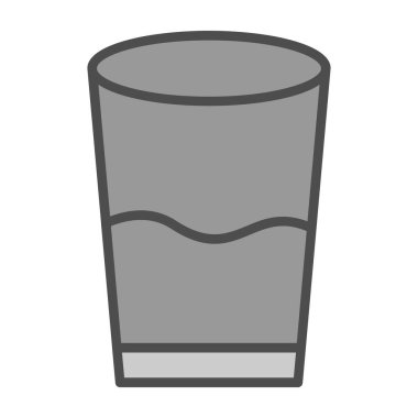 Bir bardak su, içecek ikonu, beyaz arkaplanda izole edilmiş. 