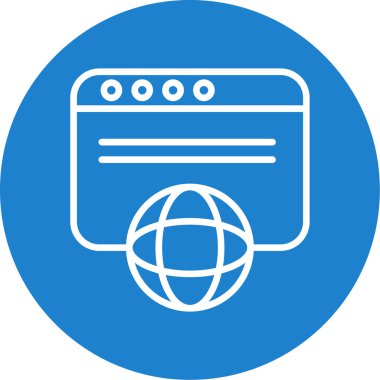 Web tarayıcı simgesi, vektör illüstrasyonu basit tasarım