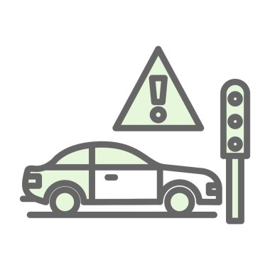 Beyaz arkaplanda trafik ışığı vektör simgesi, çizgi film vektör illüstrasyonu