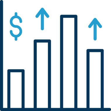 işletme büyüme grafiği simgesi düz stil