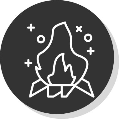 Şenlik ateşi. Web simgesi basit tasarım