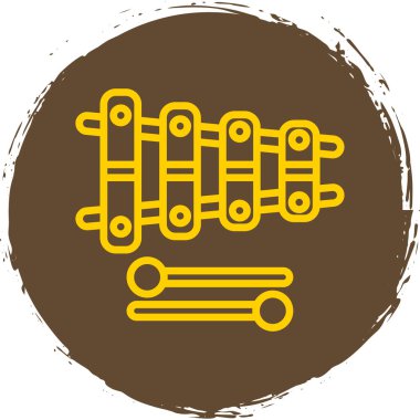 Ksilofon simgesi vektör illüstrasyonu basit tasarım