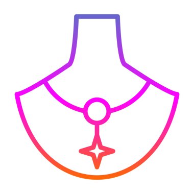 Kolye mücevher simgesinin vektör çizimi 