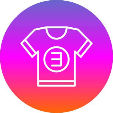 Bir t-shirt simgesinin vektör illüstrasyonu 