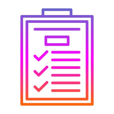 Kontrol listesi simgesinin vektör illüstrasyonu 