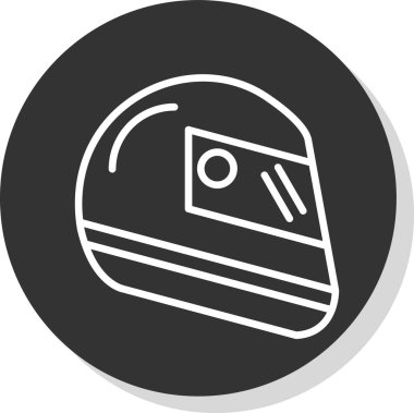 Kask simgesi basit tasarım illüstrasyonu 