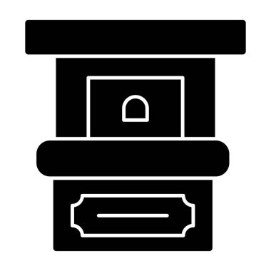 Bilet Ofisi simgesi vektör illüstrasyonu