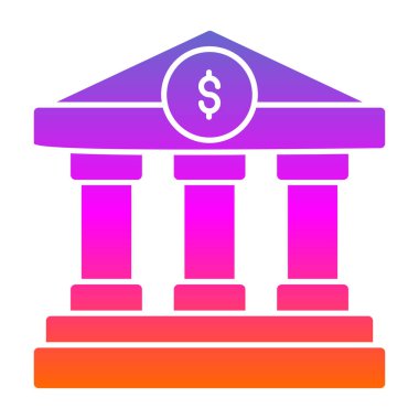 Banka bina simgesini, basit vektör çizim 