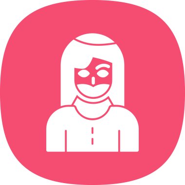 Sakallı kadın simgesi, vektör illüstrasyonu