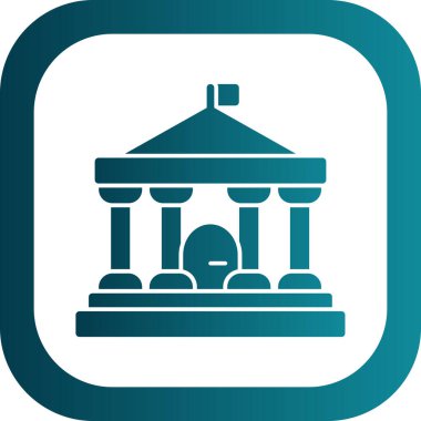 Parlamento binası simgesi, vektör illüstrasyonu basit tasarım