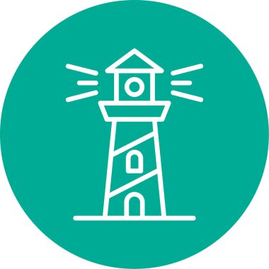 deniz feneri web simgesi, vektör illüstrasyonu 