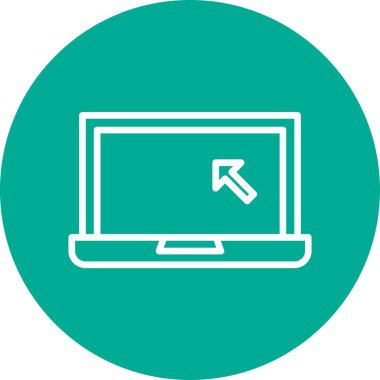 Basit dizüstü bilgisayar simgesi, vektör illüstrasyonu